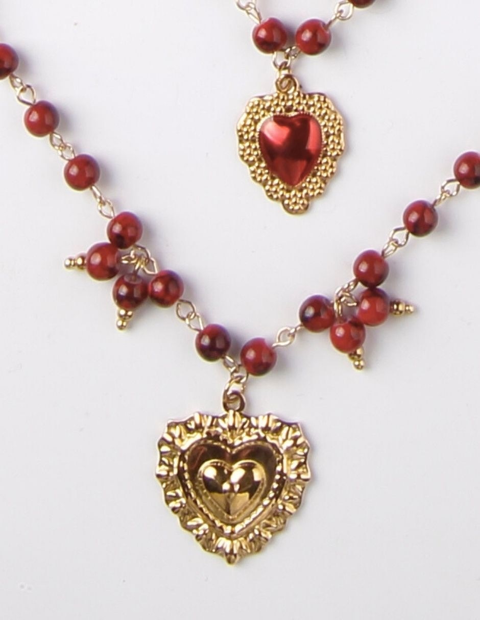Collar de varios hilos de corazón 6