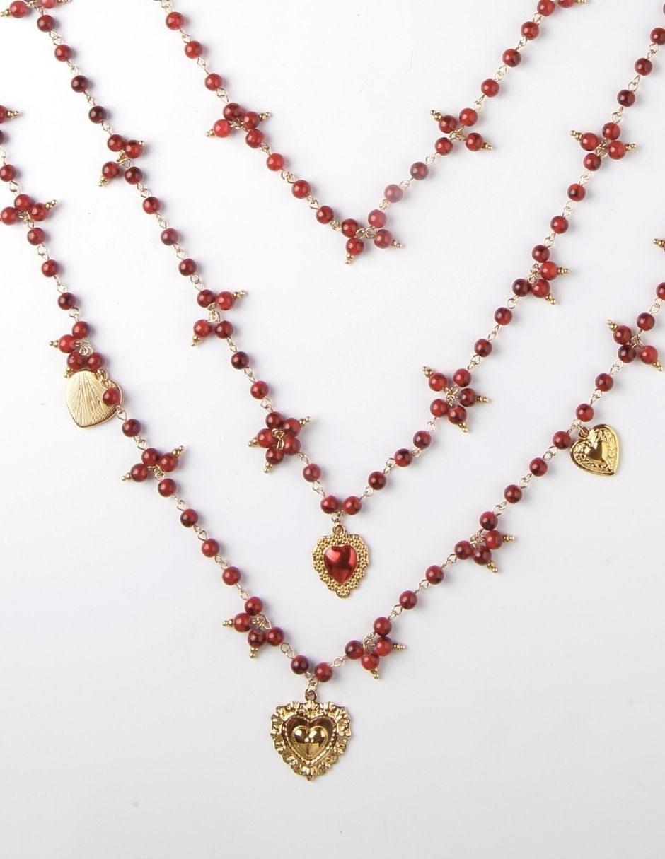 Collar de varios hilos de corazón 8