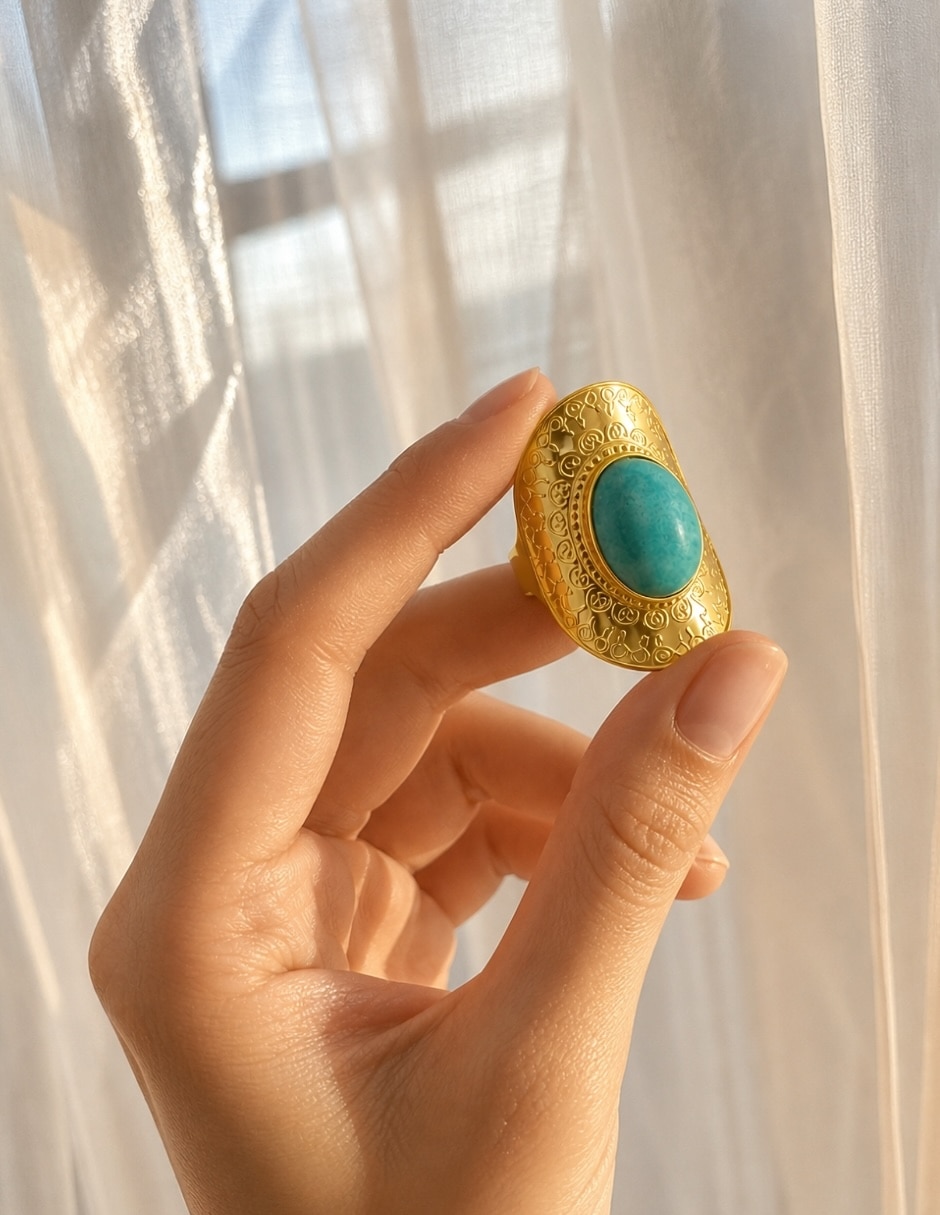 Anillo Duna baño de oro 4