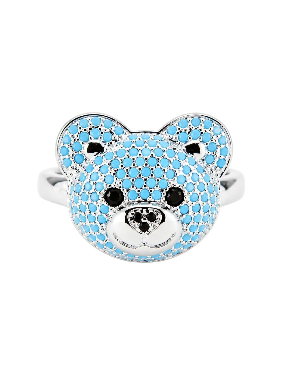 Anillo de oso zirconia baño de rodio