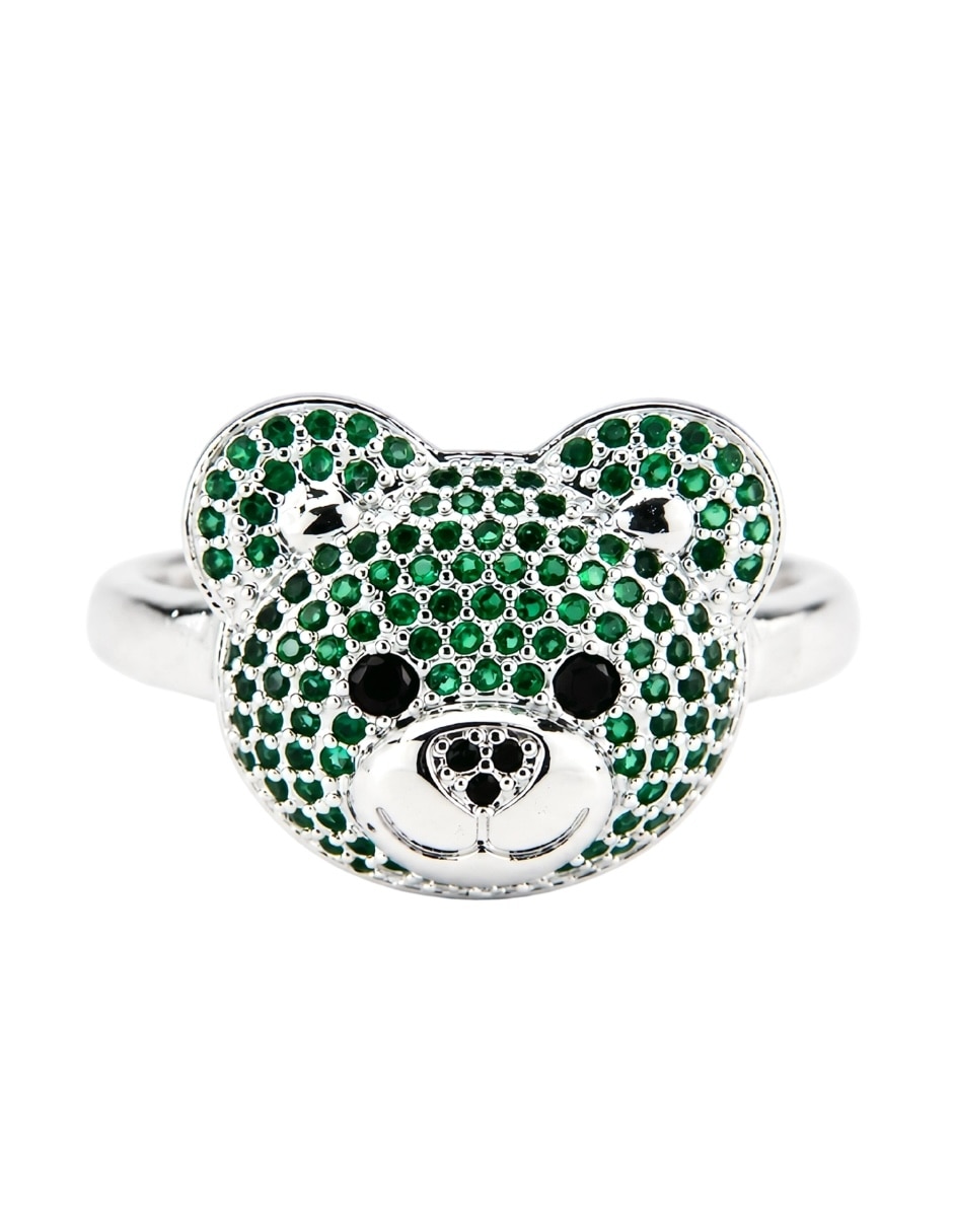 Anillo de oso Yoiko zirconia baño de rodio