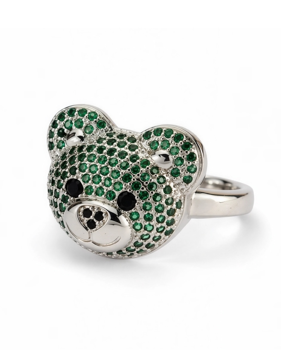 Anillo de oso Yoiko zirconia baño de rodio