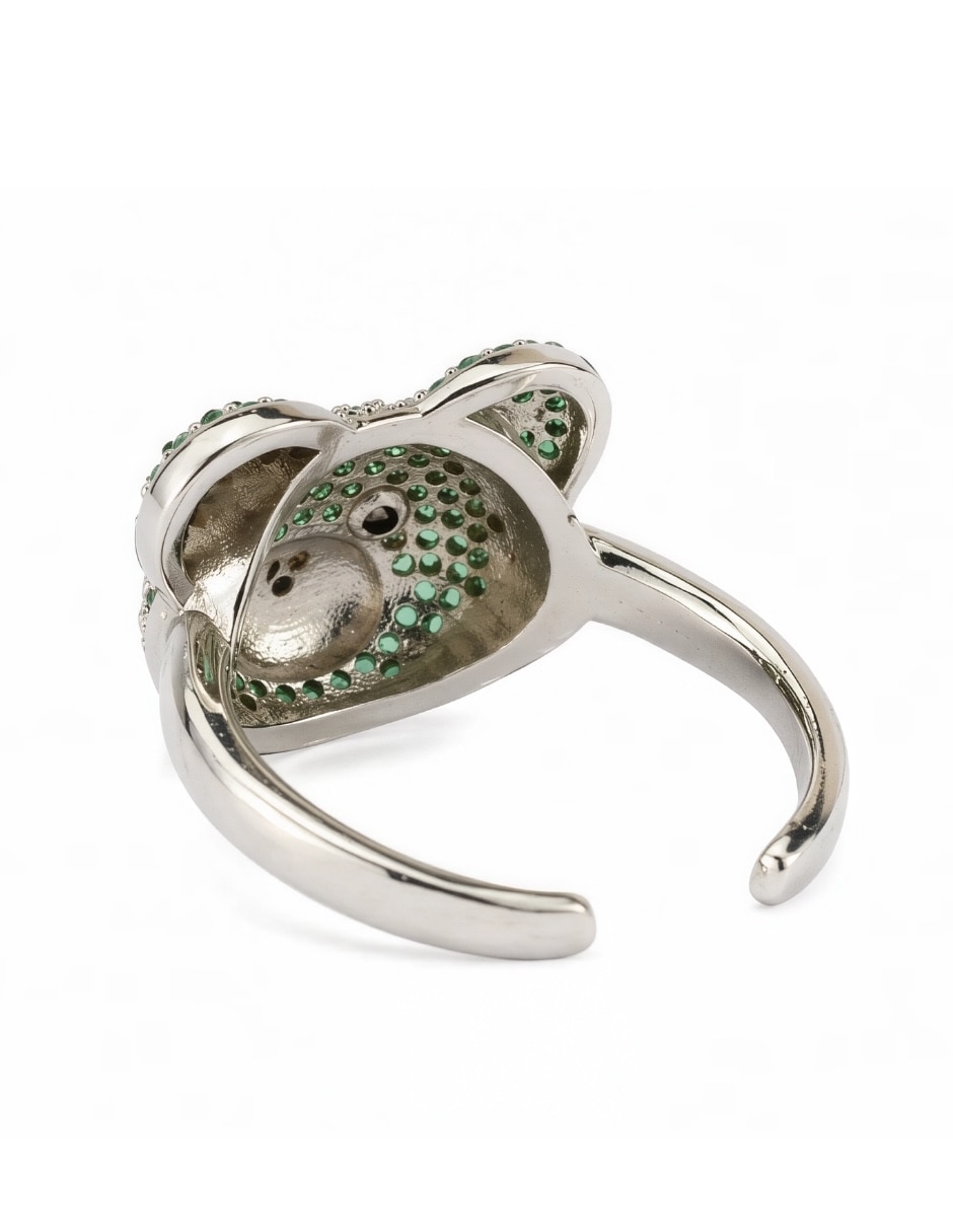 Anillo de oso Yoiko zirconia baño de rodio