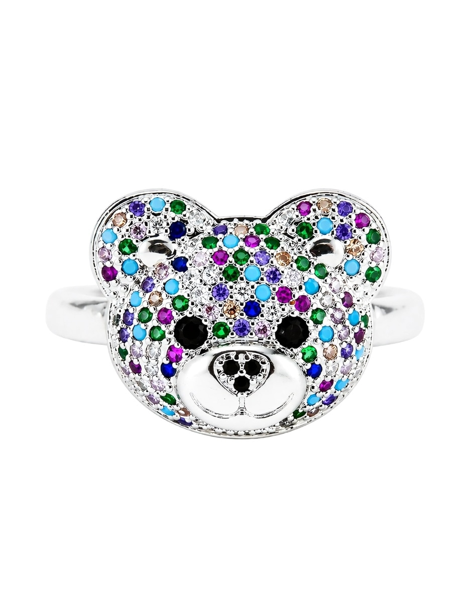 Anillo de oso Yoiko zirconia baño de rodio
