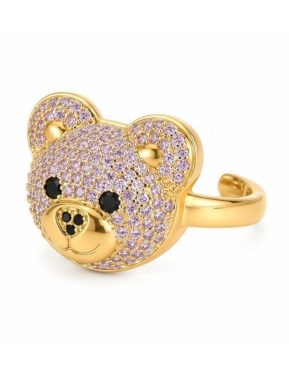 Anillo de oso Yoiko Shine Golden zirconia baño de oro