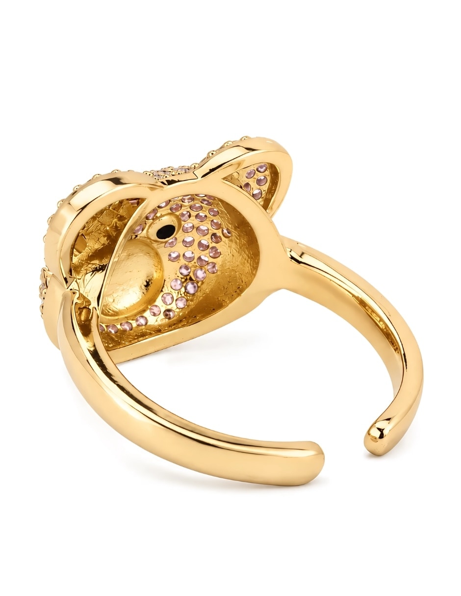 Anillo de oso Yoiko Shine Golden zirconia baño de oro