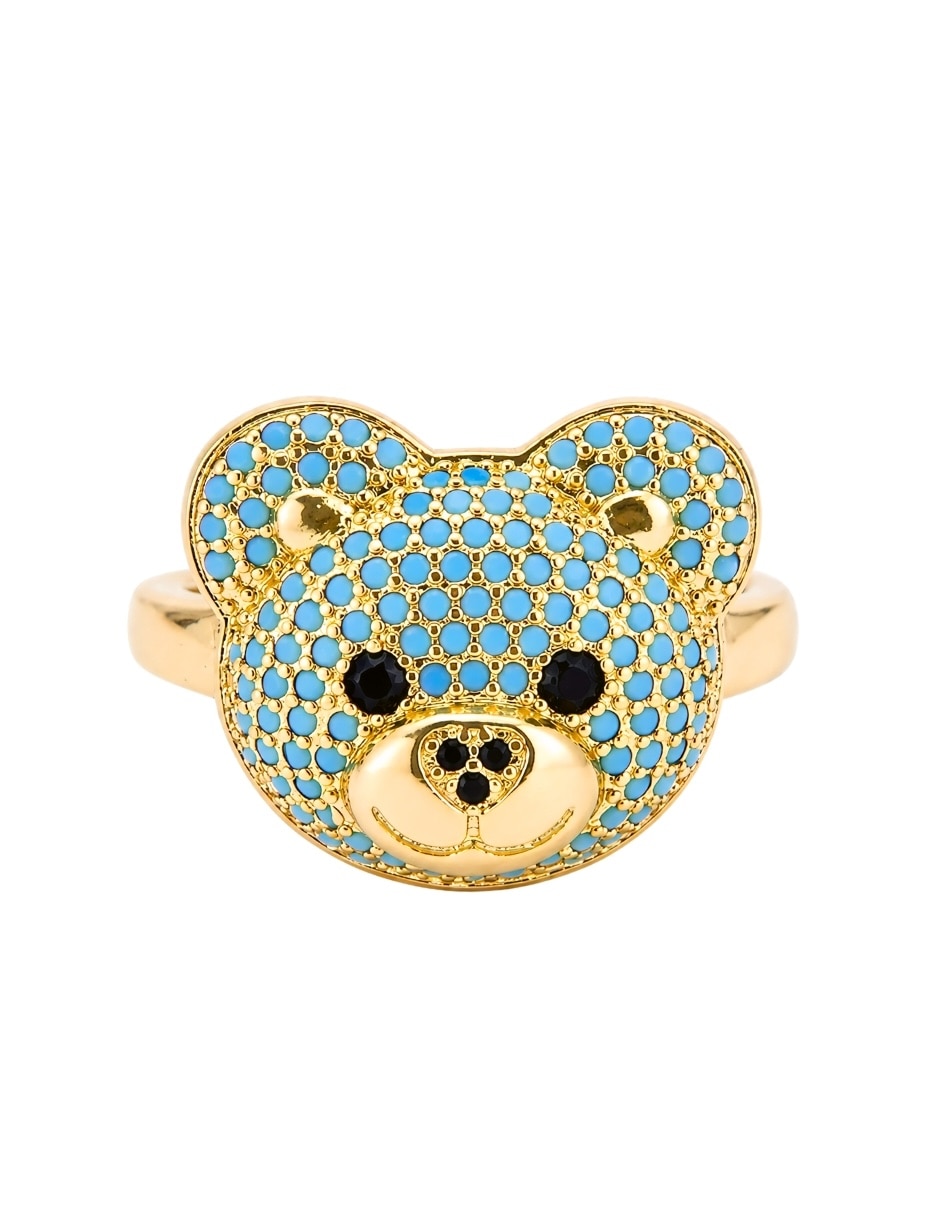 Anillo de oso Shine Golden zirconia baño de oro