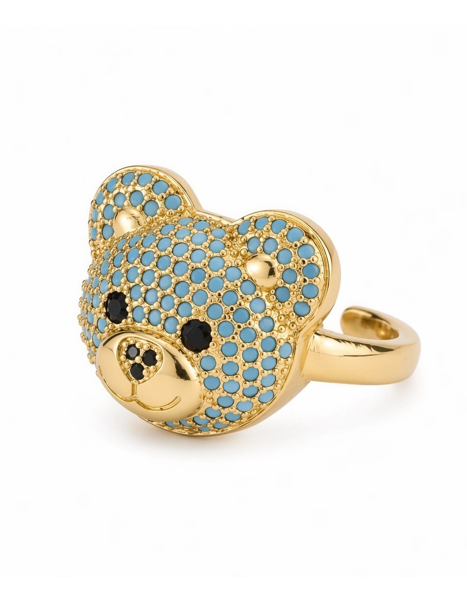 Anillo de oso Shine Golden zirconia baño de oro 2