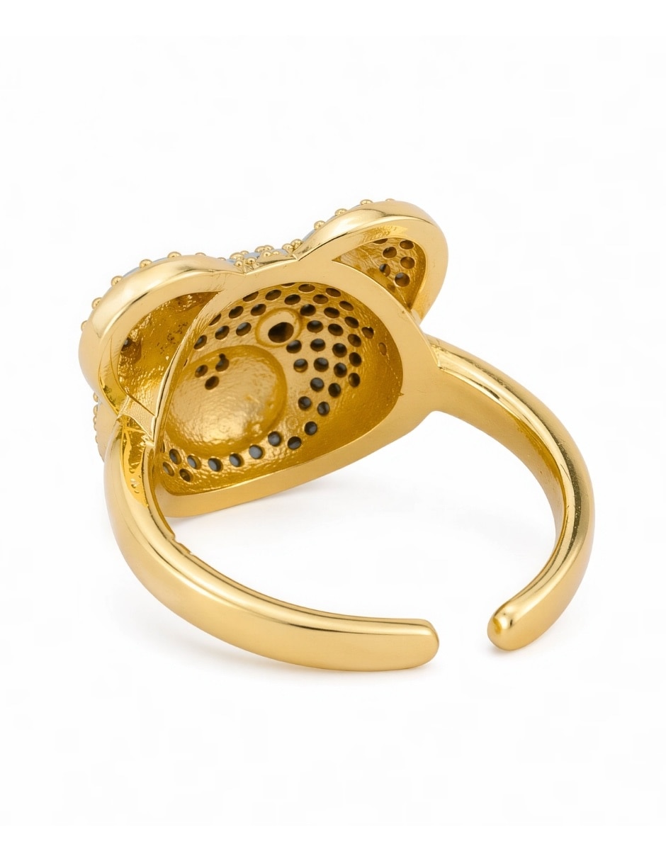 Anillo de oso Shine Golden zirconia baño de oro 5
