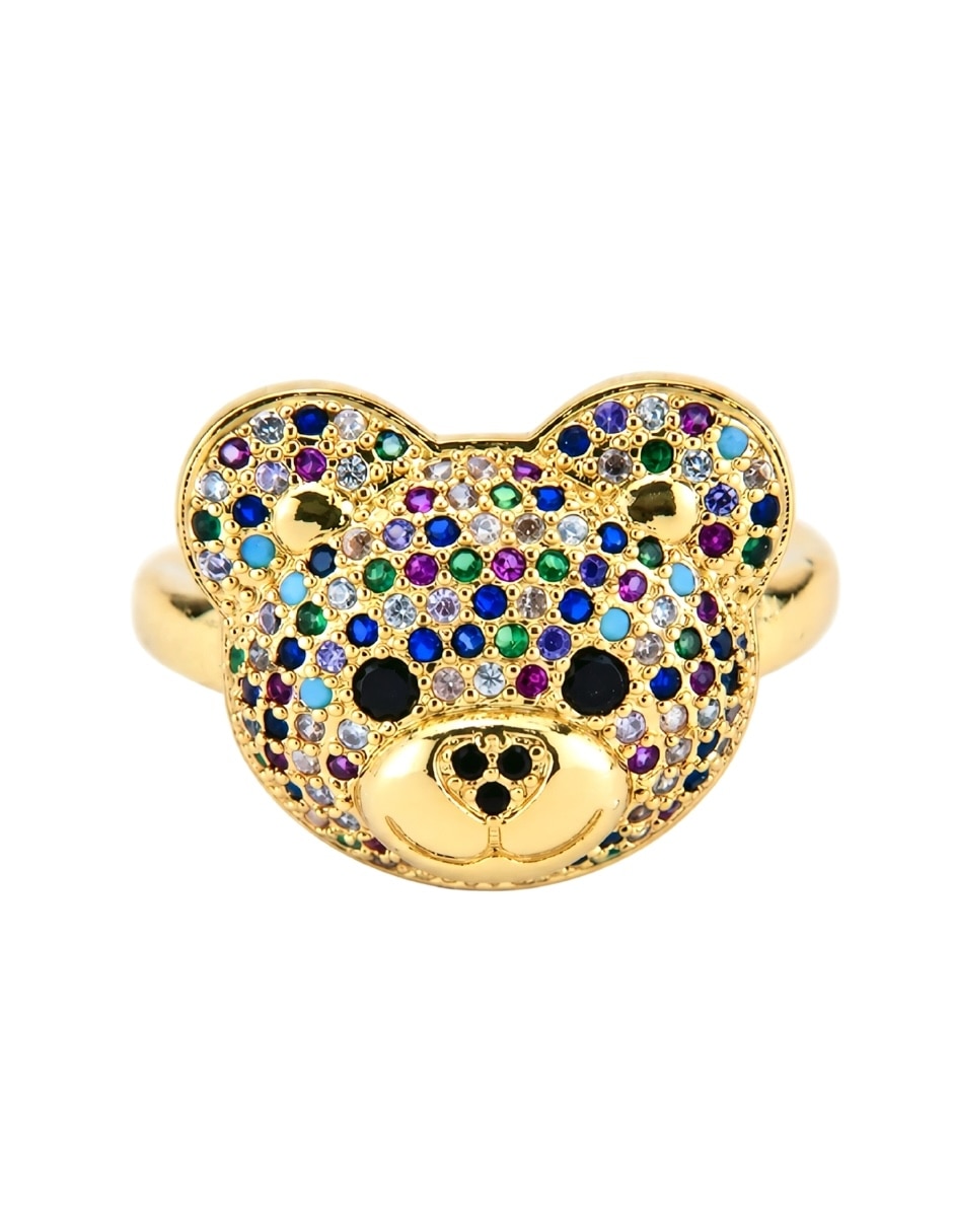 Anillo de oso Yoiko Shine Golden zirconia baño de oro