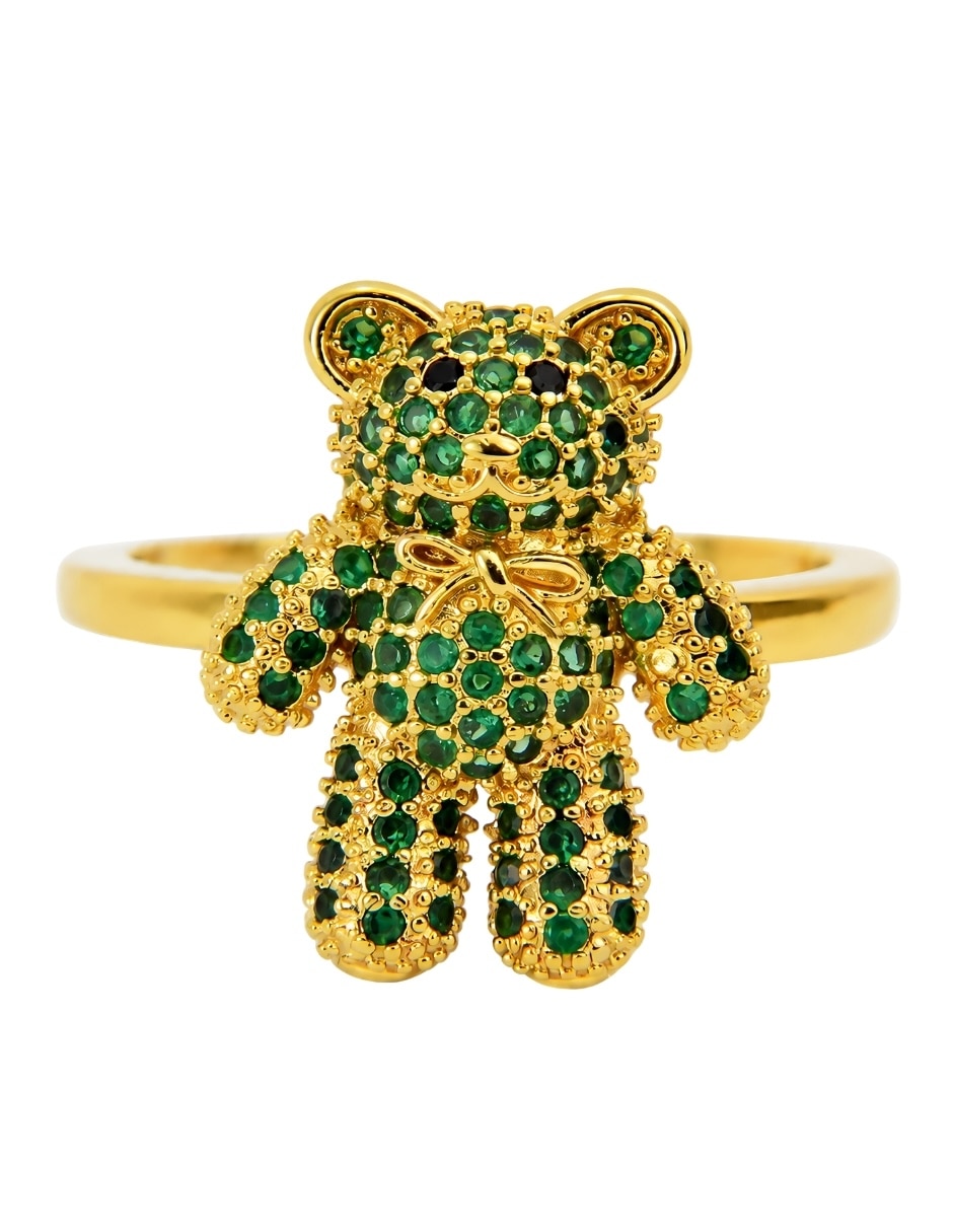Anillo de oso Yoiko Bloom Golden zirconia baño de oro