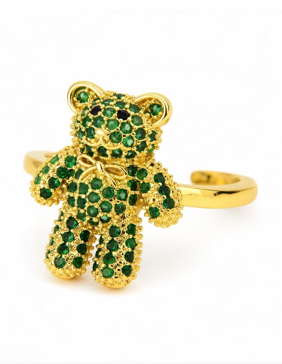 Anillo de oso Yoiko Bloom Golden zirconia baño de oro