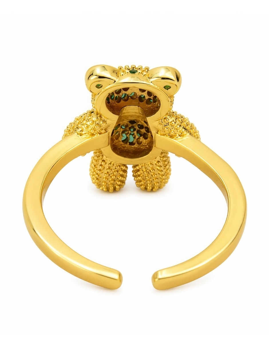 Anillo de oso Yoiko Bloom Golden zirconia baño de oro