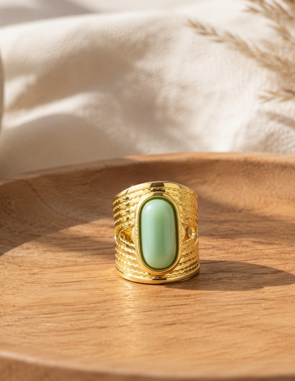 Anillo Oasis baño de oro 4