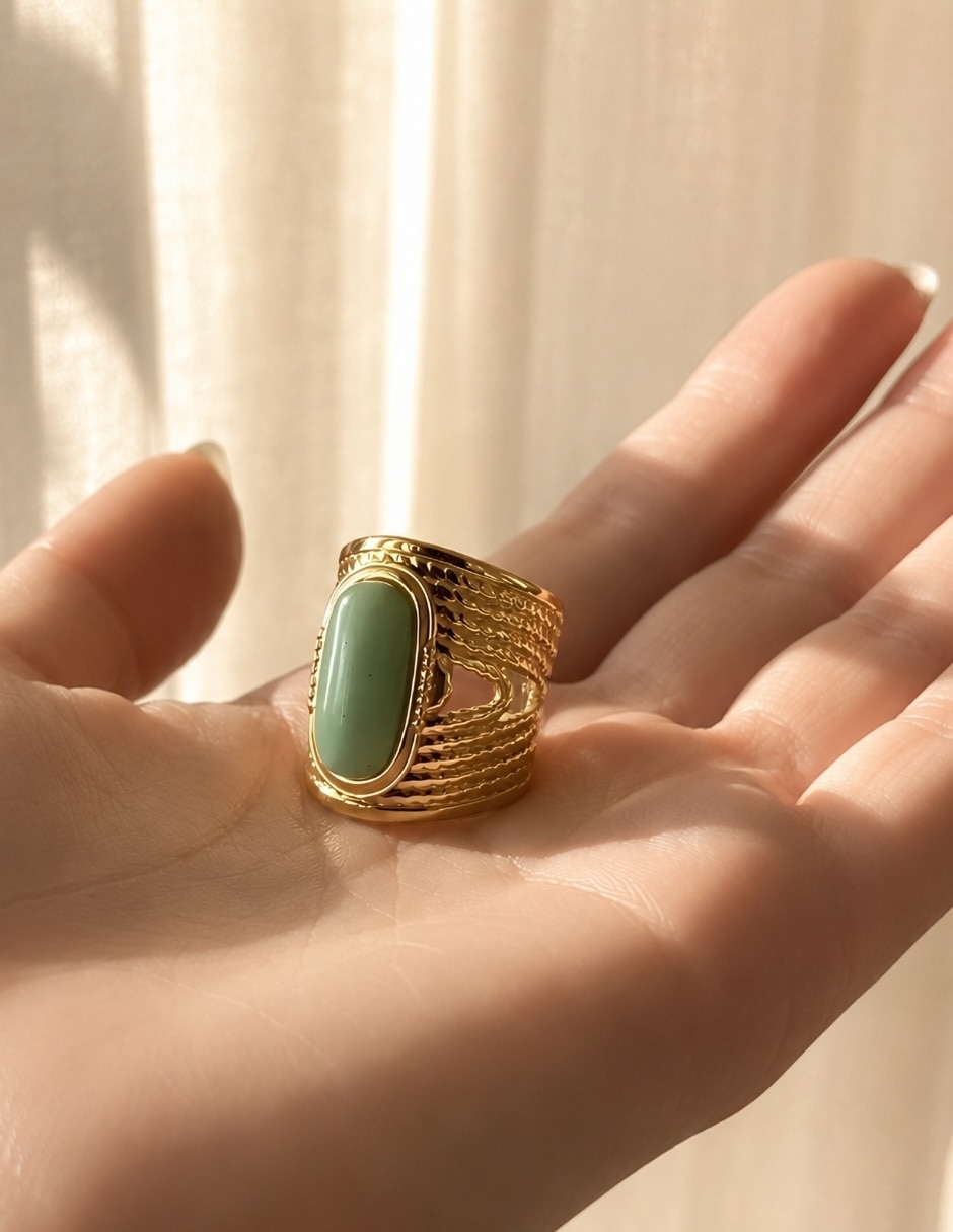 Anillo Oasis baño de oro 6