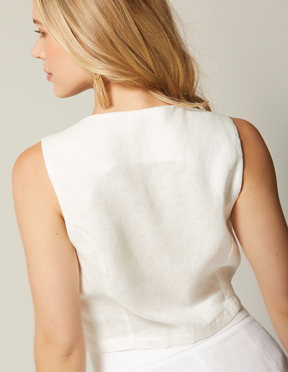 Chaleco studio fde lino para mujer