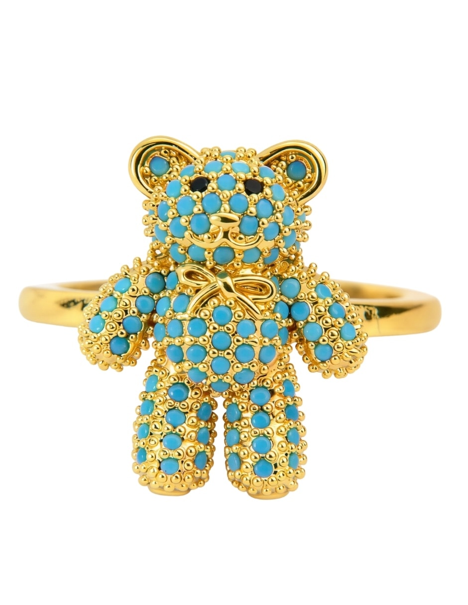 Anillo de oso Bloom Golden zirconia baño de oro