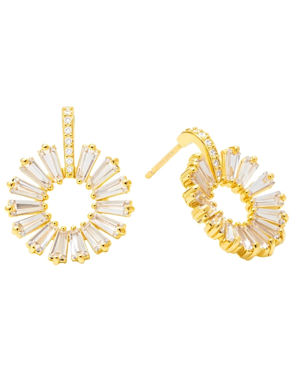 Aretes Stella Golden con acabado baño de oro zirconia 3