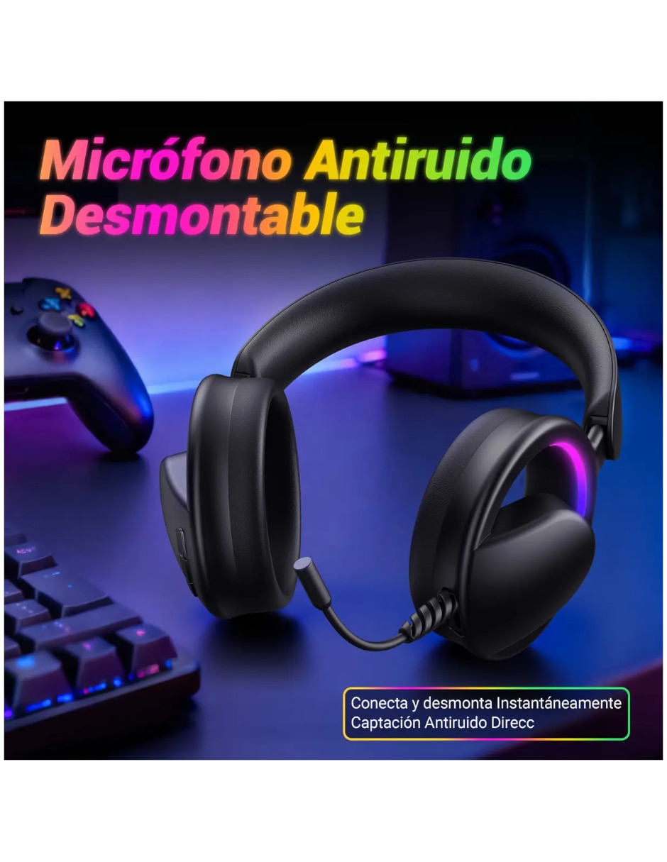 Audífonos gamer Over-Ear Genérica Inalámbrica con cancelación de ruido