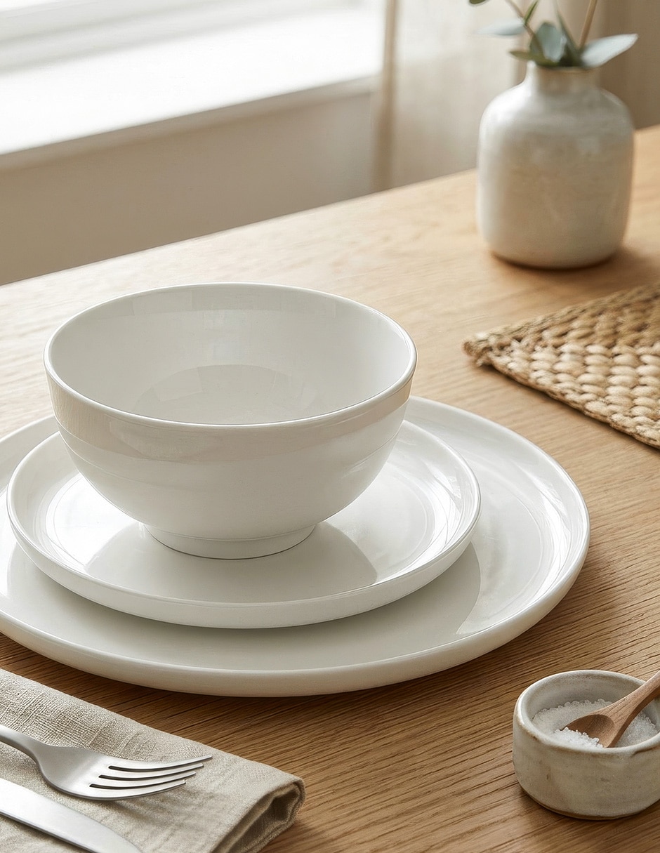 Vajilla cerrada Blanqui de porcelana para 4 personas