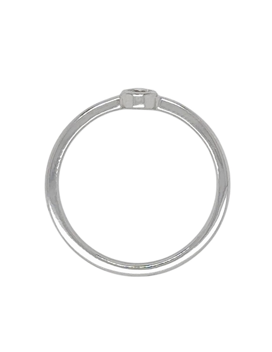 Anillo Idc 14 k de oro blanco diamante brillante