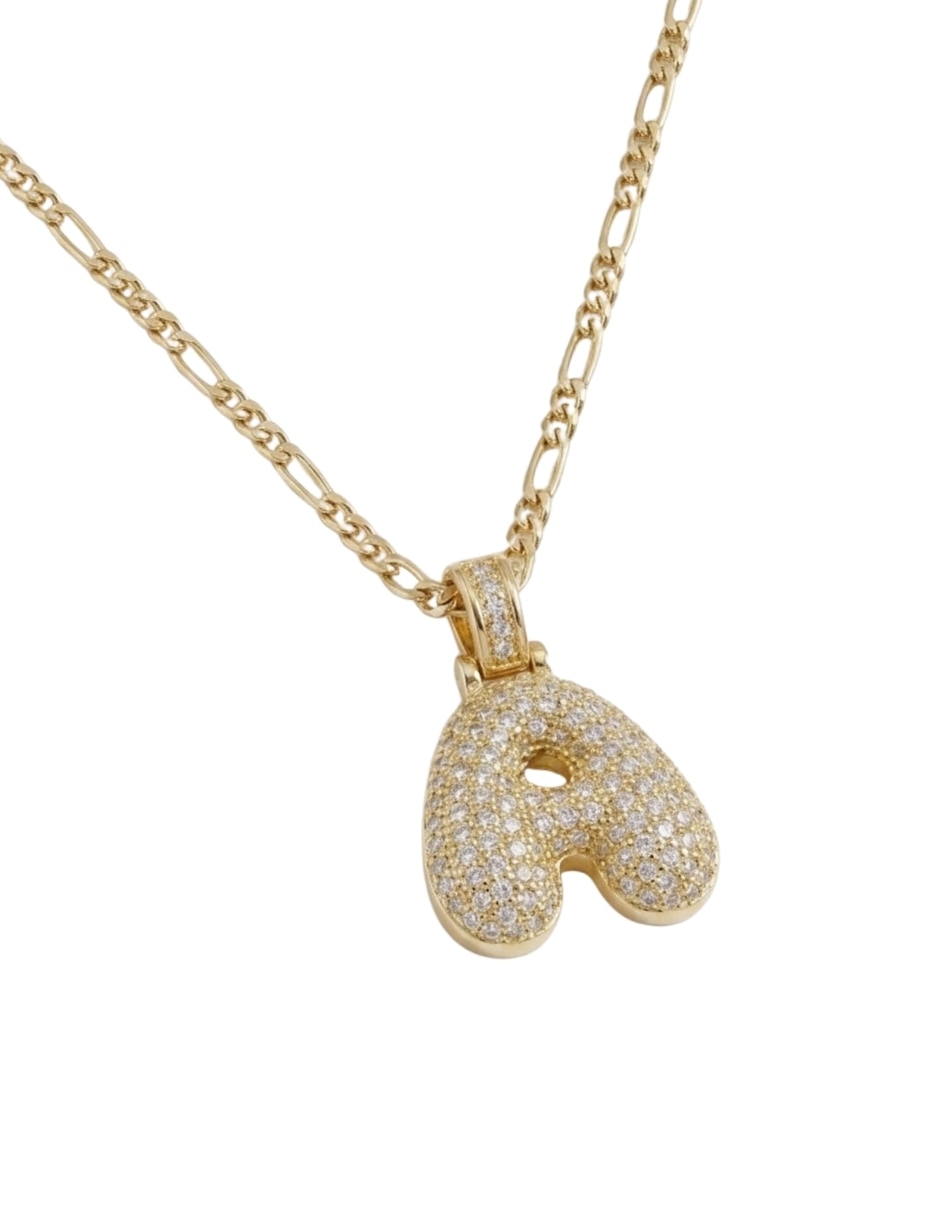 Collar con dije de letras Moon de oro laminado 10 K