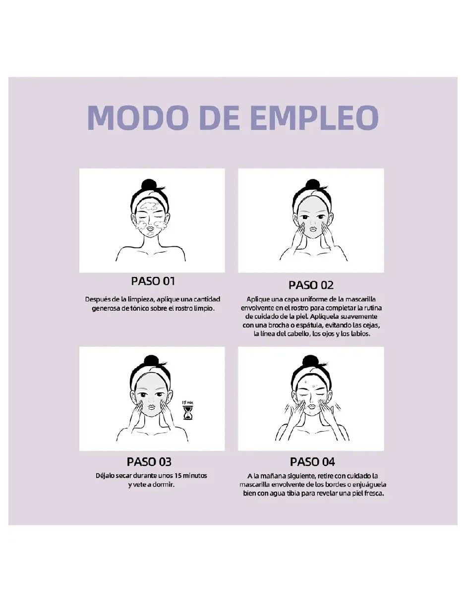 Mascarilla facial de colágeno blanqueadora y reafirmante para hidratar Genérica