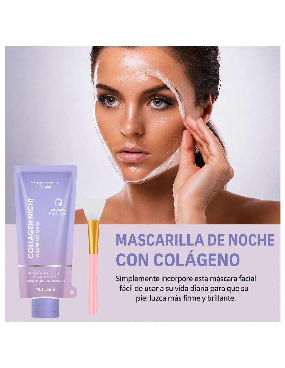 Mascarilla facial de colágeno blanqueadora y reafirmante para hidratar Genérica
