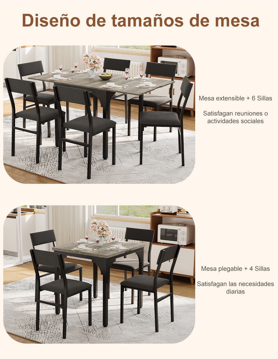 Comedor extendible Nuestro Nido para 6 personas