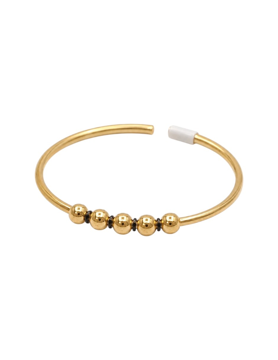 Anillo Velocity de acero inoxidable baño de oro