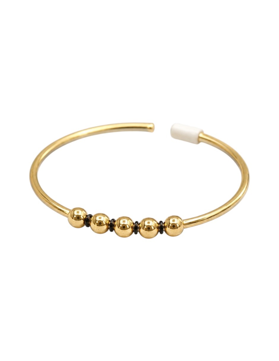 Anillo Velocity de acero inoxidable baño de oro