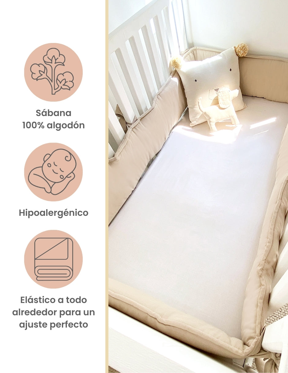 Juego de cuna Nap gingham beige para 3 piezas