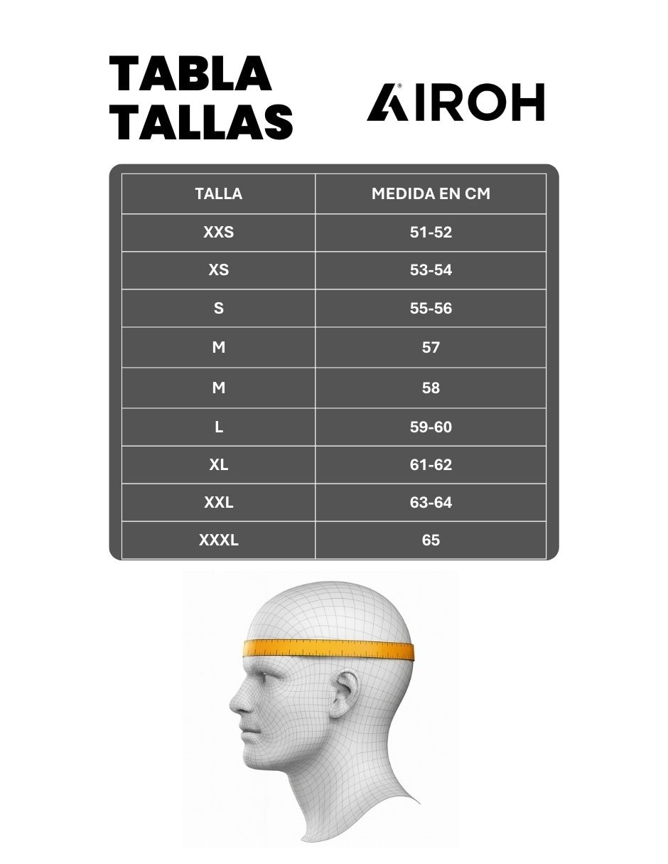 Casco cerrado para motocicleta deportiva airoh para hombre