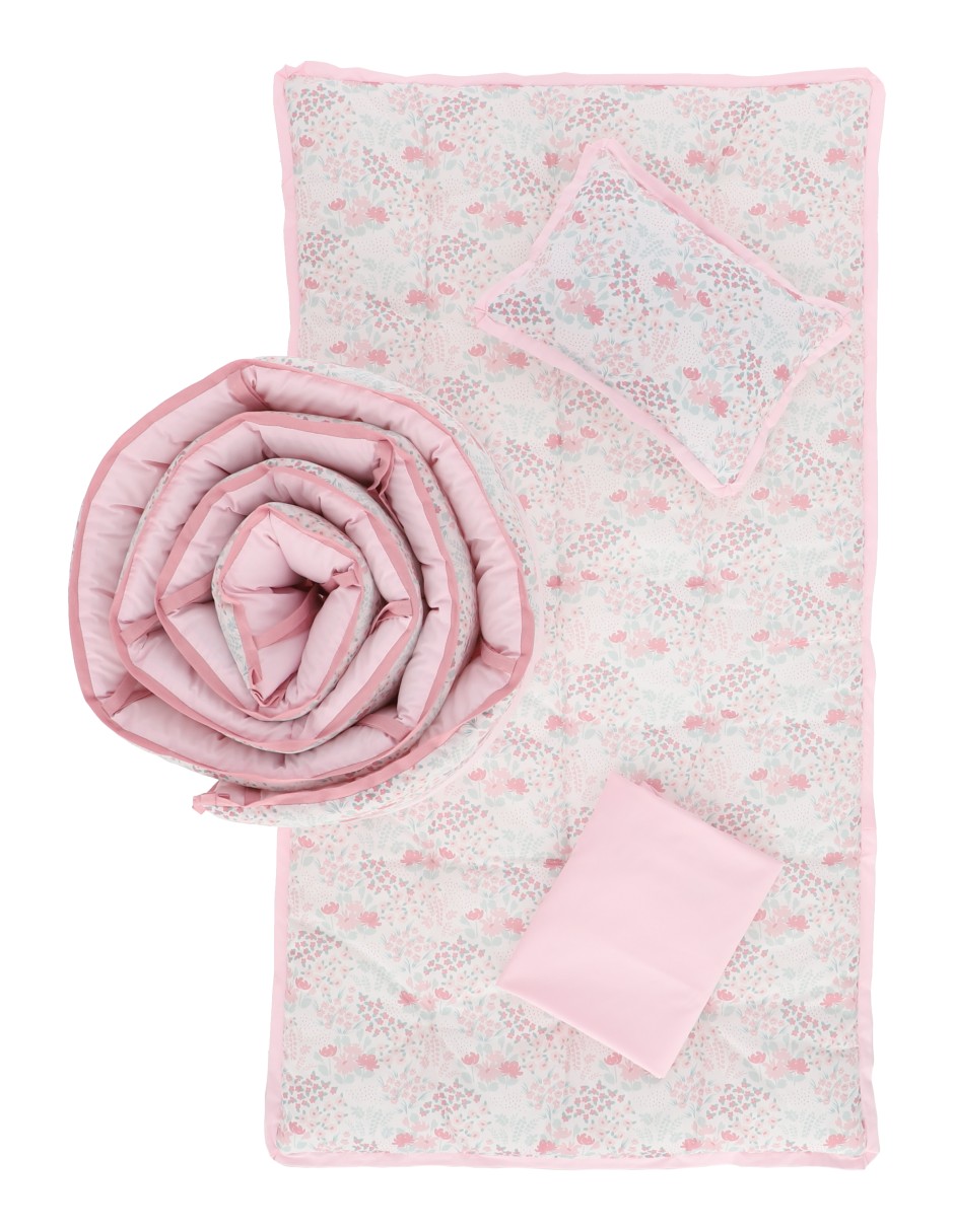 Juego de cuna Babuu Baby campo de flores para niña 4 piezas