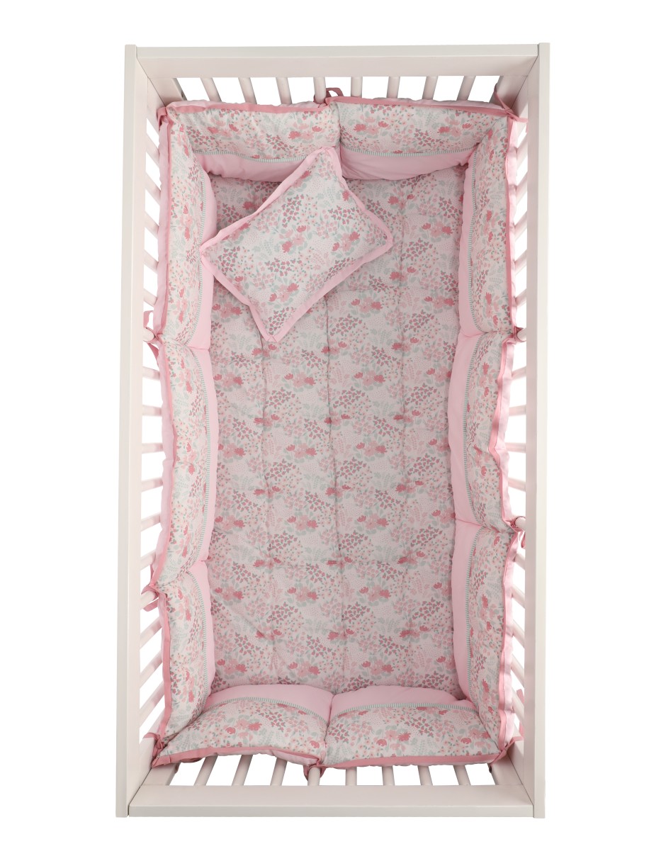 Juego de cuna Babuu Baby campo de flores para niña 4 piezas