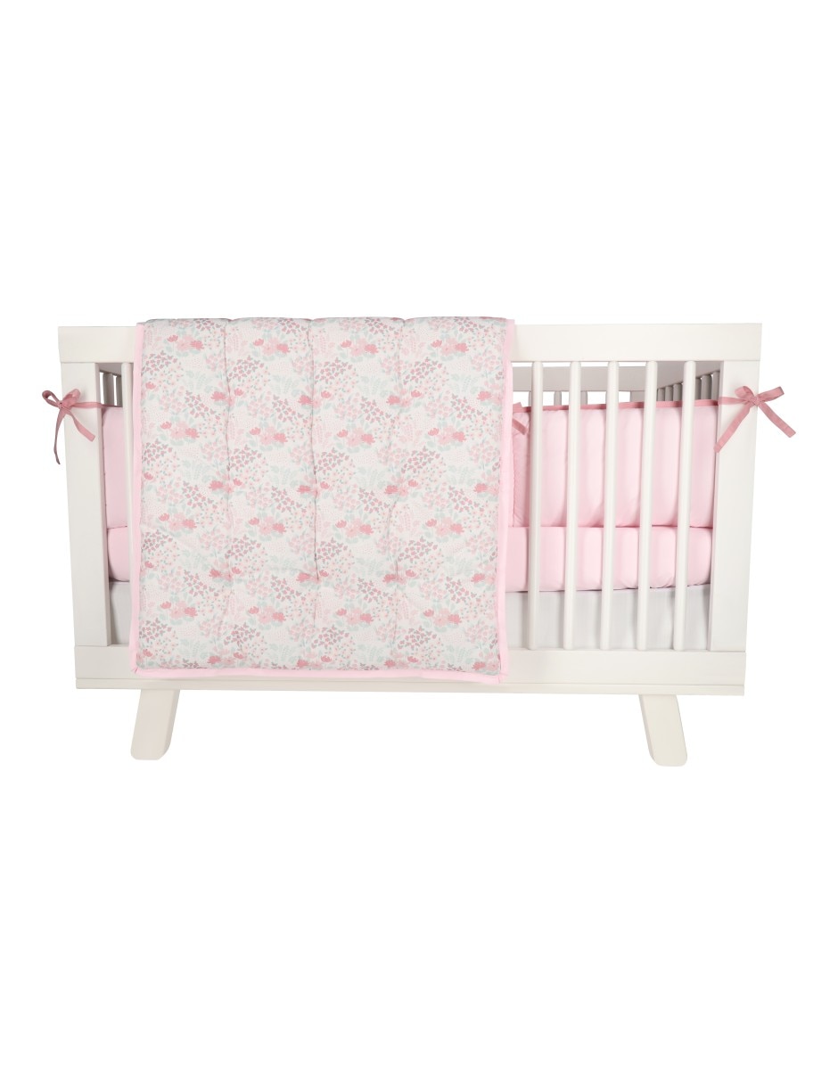 Juego de cuna Babuu Baby campo de flores para niña 4 piezas