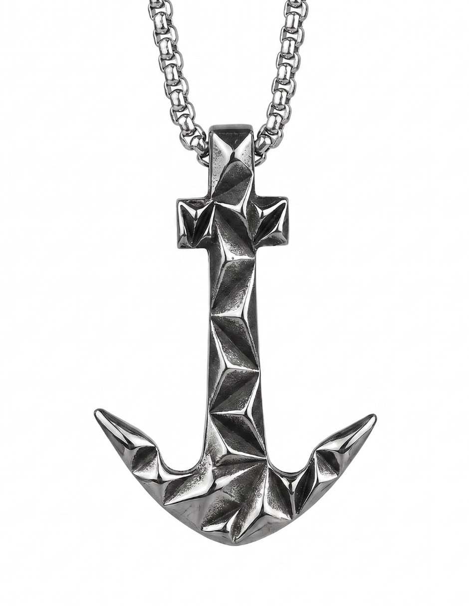 Collar con dije de ancla Black