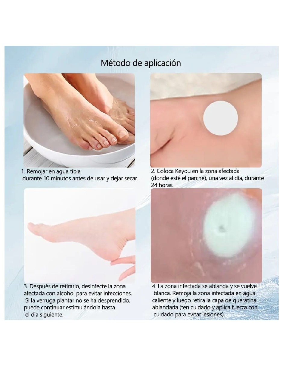Parches para pies caja con 144 parches para verrugas de los pies genérica parches