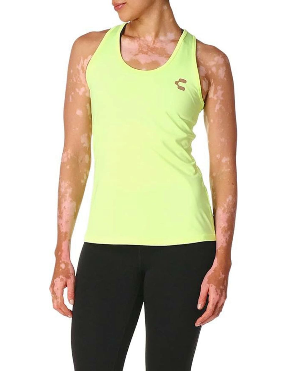 Playera sin manga Charly tank cuello redondo para mujer