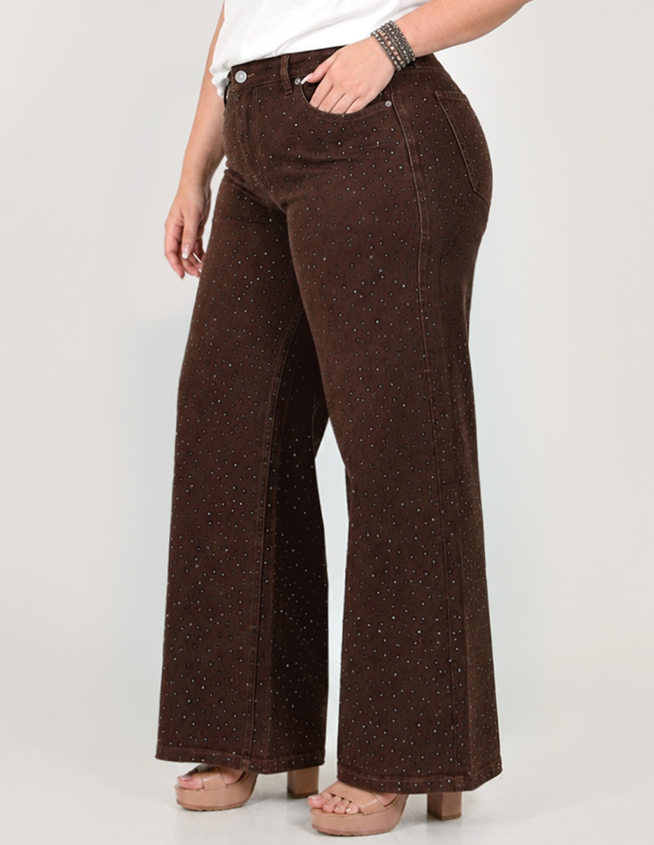 Jeans Regular Wide leg Cintura alta ROMAN FASHION para mujer