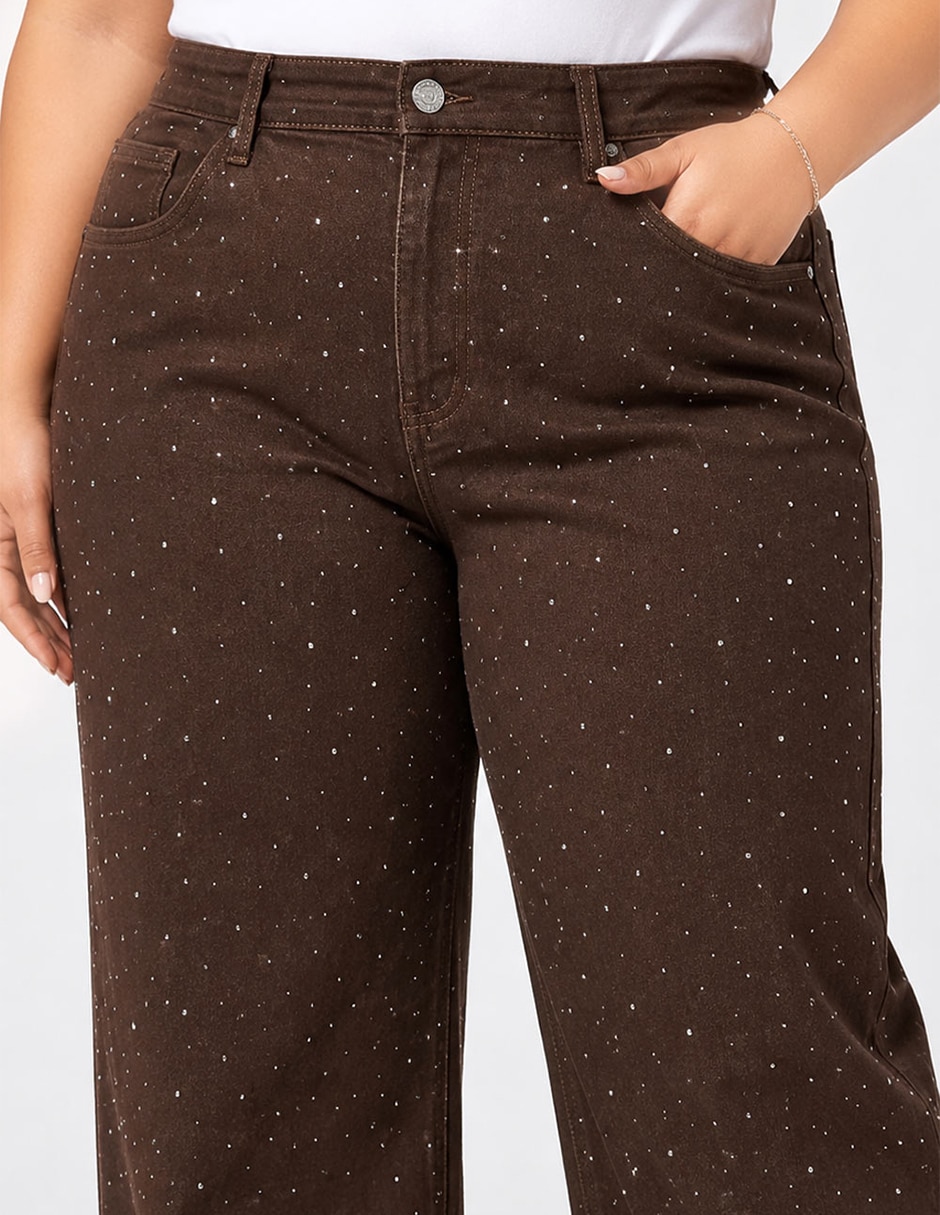 Jeans Regular Wide leg Cintura alta ROMAN FASHION para mujer