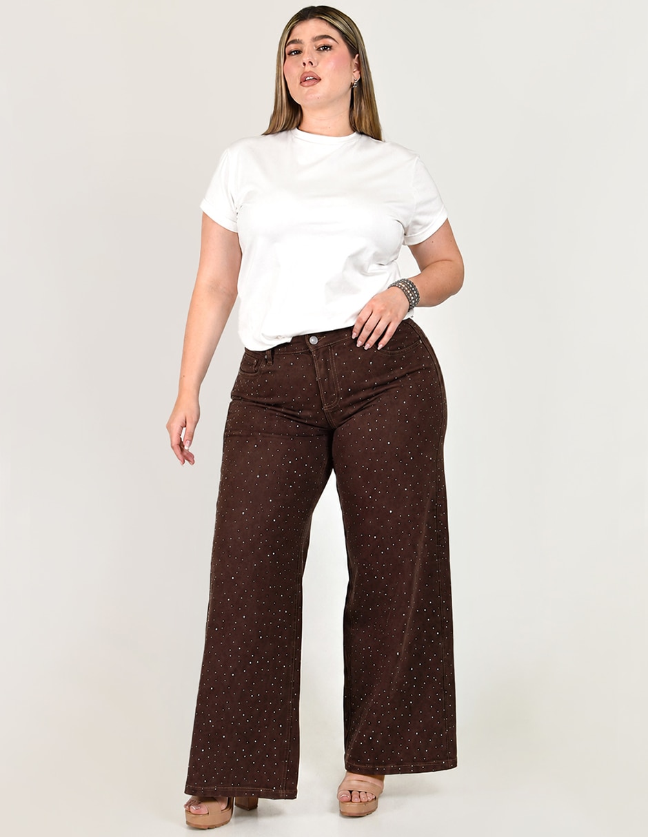Jeans Regular Wide leg Cintura alta ROMAN FASHION para mujer