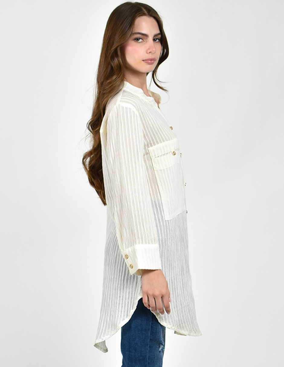 Blusa camisera manga larga para mujer 2