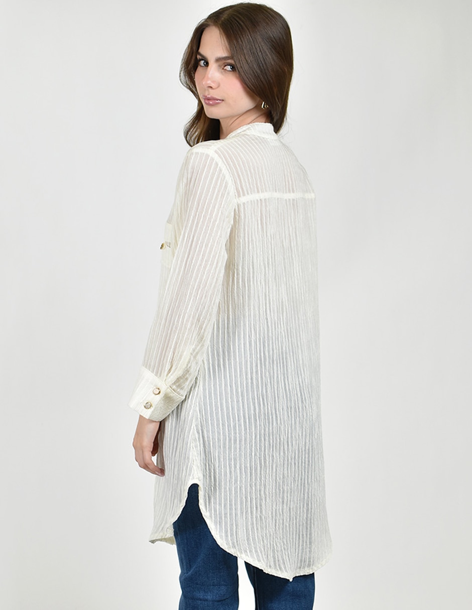 Blusa camisera manga larga para mujer 6