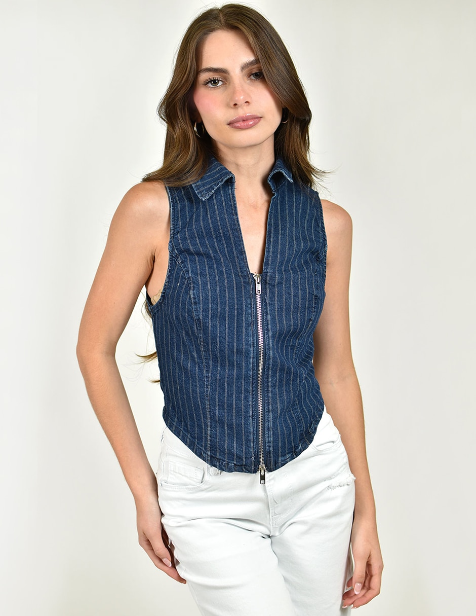 Blusa sin manga para mujer