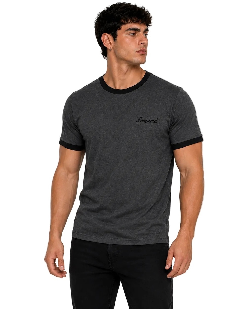 Playera john leopard ringer work dept cuello redondo para hombre