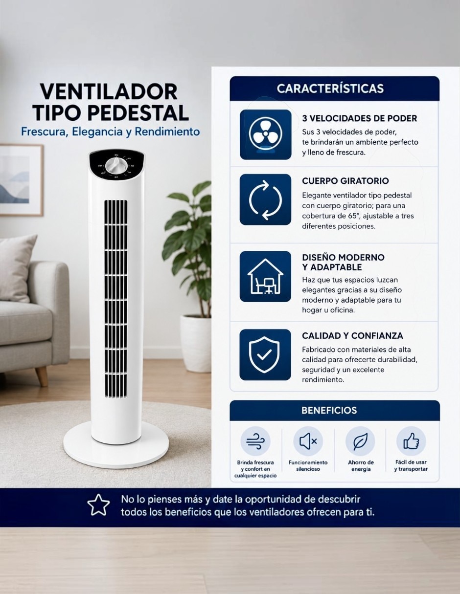 Ventilador de piso 3 velocidades 3