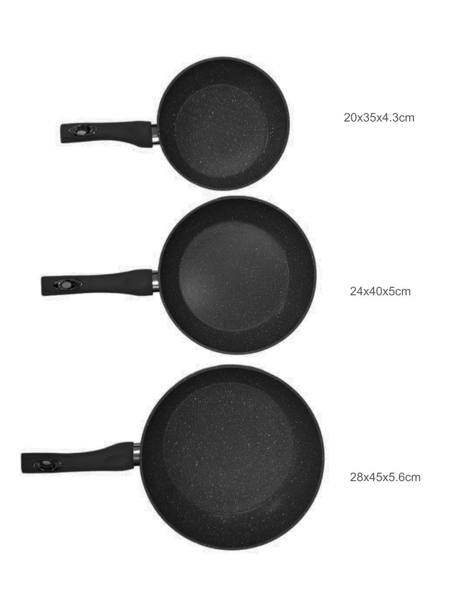 Set de sarténes Hot Spot Z630-NG de aluminio 3 piezas