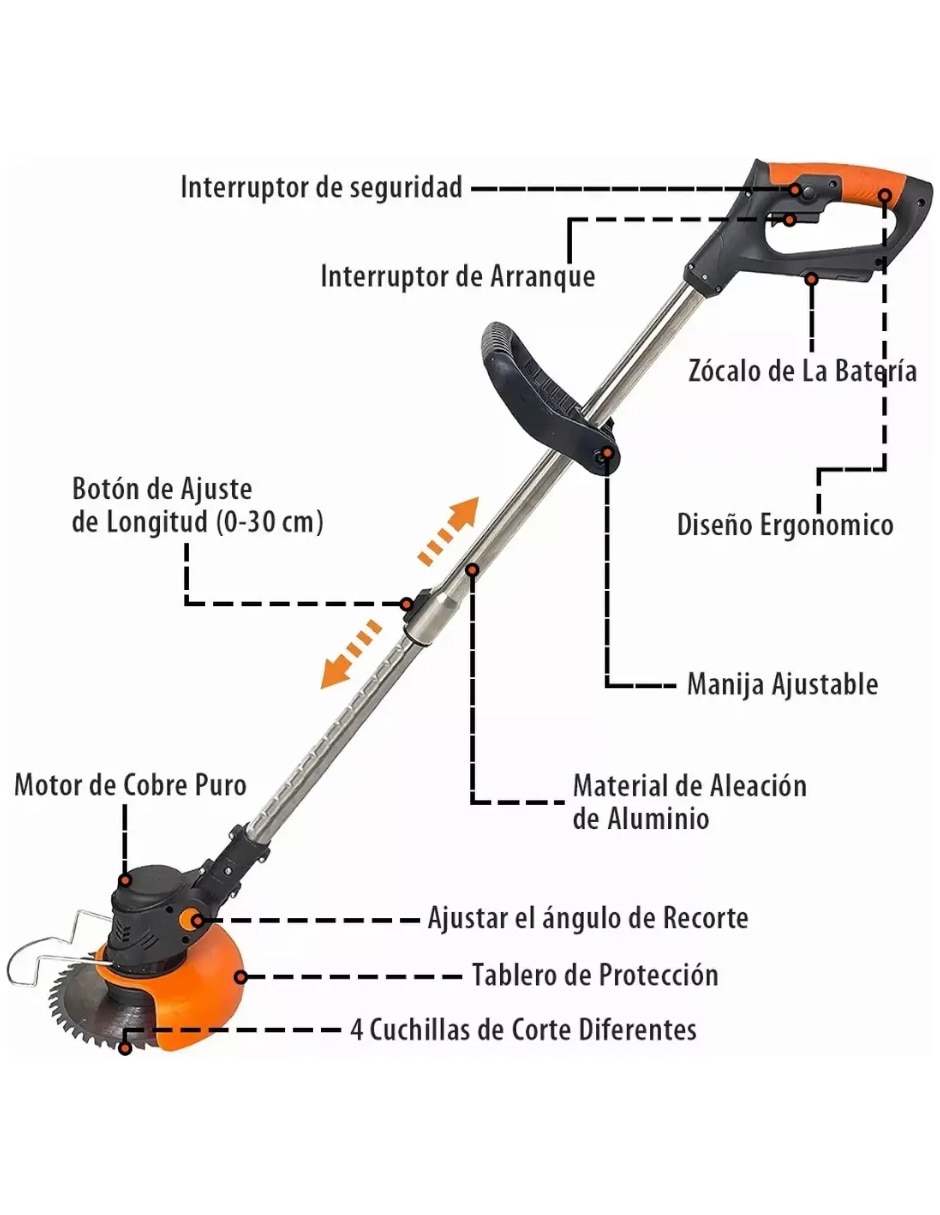 Desbrozadora batería recargable Genérica de disco
