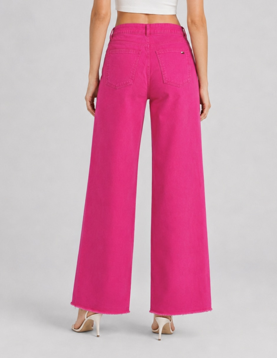 Jeans/jegging/jeans jogger regular wide leg 25093-d corte cintura alta para mujer 2